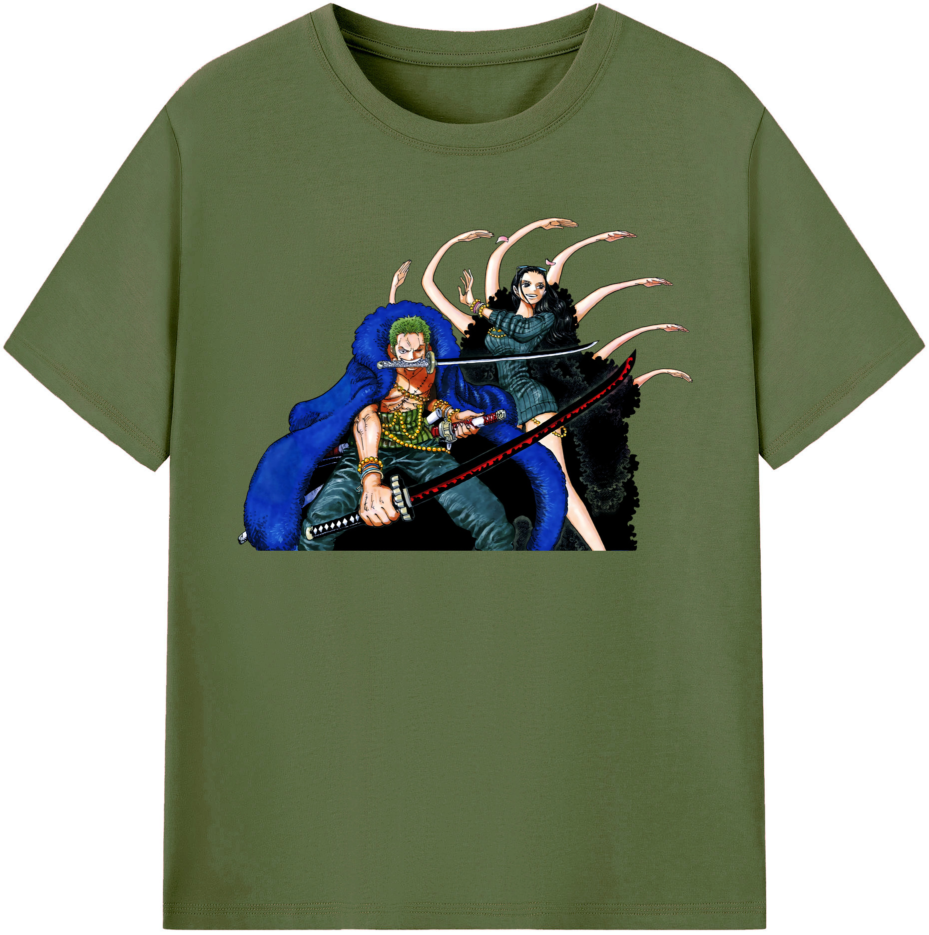 ワンピース ロロノア・ゾロ ONE PIECE Roronoa Zoro 綿100％半袖Tシャツ（フロントプリント）